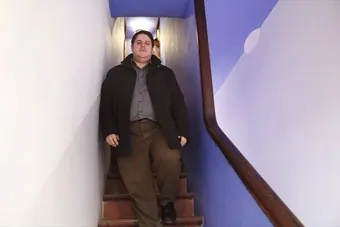 Manu Palop con 140 kg, en la escalera