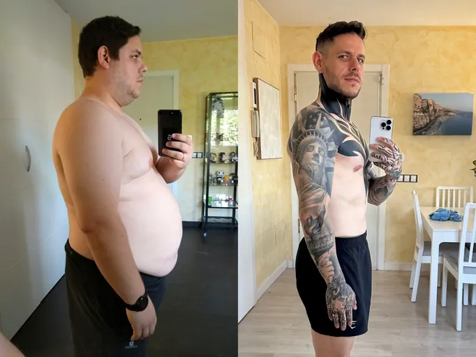 Manu Palop antes y después de perder 60 kg
